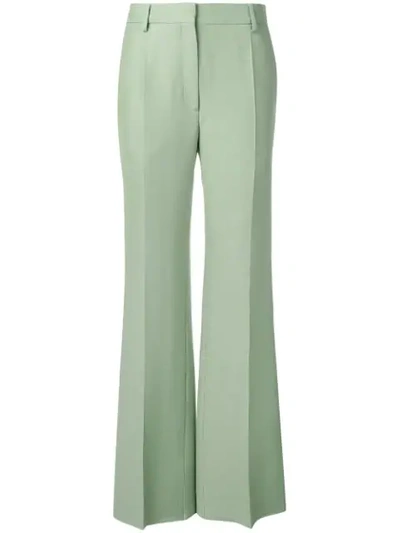 Shop Valentino Tailored Straight-leg Trousers In Green