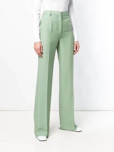 Shop Valentino Tailored Straight-leg Trousers In Green