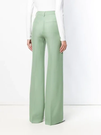 Shop Valentino Tailored Straight-leg Trousers In Green