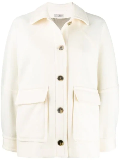 Shop Alberto Biani Button-up Jacket In White