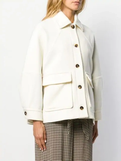 Shop Alberto Biani Button-up Jacket In White