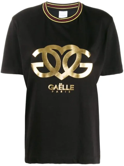 Shop Gaëlle Bonheur Logo Printed T-shirt In Black