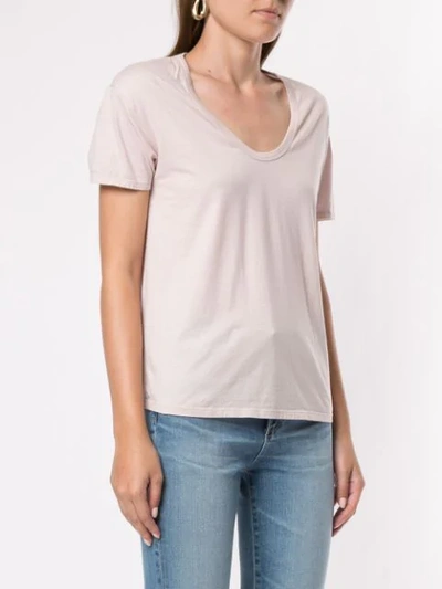 Shop Ag Short-sleeve Fitted T-shirt In Pink