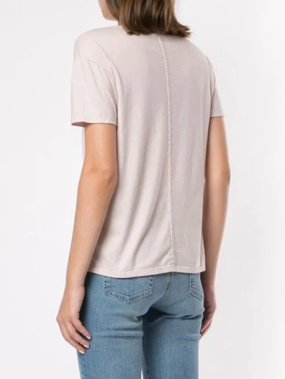 Shop Ag Short-sleeve Fitted T-shirt In Pink