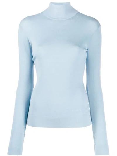 Shop Givenchy Turtleneck Jumper In Blue