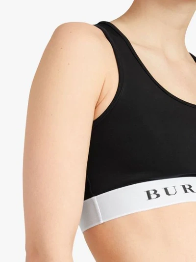 Shop Burberry Logo Stretch Jersey Bra Top In Black