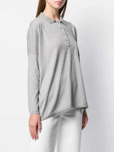 Shop Snobby Sheep Long Sleeved Knitted Top In Grey