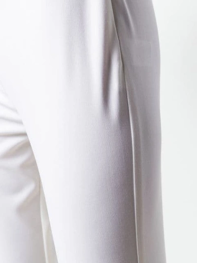 Shop Balmain Slim Fit Tailored Trousers In White