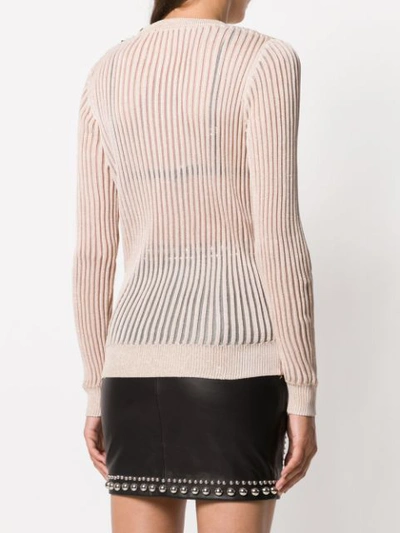 Shop Philipp Plein Sheer Stripe Sweatshirt - Neutrals