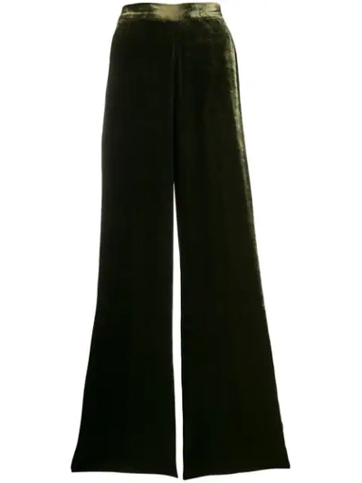Shop Etro High-waisted Wide-leg Trousers In Green
