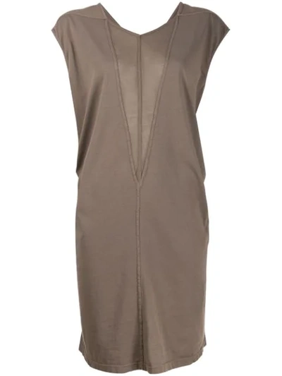 Shop Rick Owens Drkshdw Two-tone Jersey Dress In Grey