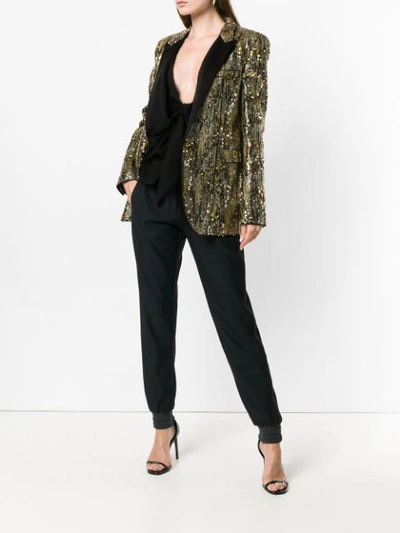 Shop Saint Laurent Sequin Suit Jacket - Metallic