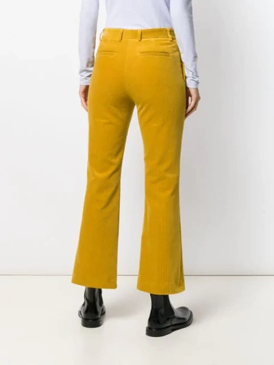 Shop Quelle2 Corduroy Flared Trousers In Yellow