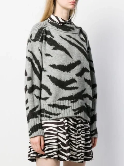 PHILOSOPHY DI LORENZO SERAFINI ANIMAL PATTERN WOOL SWEATER - 灰色