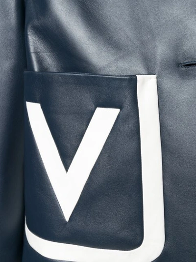 Shop Valentino V Pocket Jacket In Blue