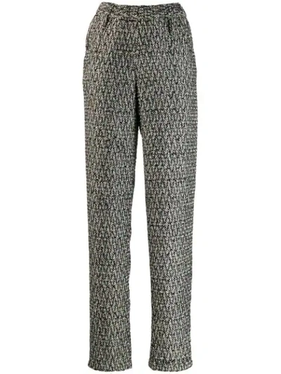 Shop Almaz Straight Tweed Trousers In Grey