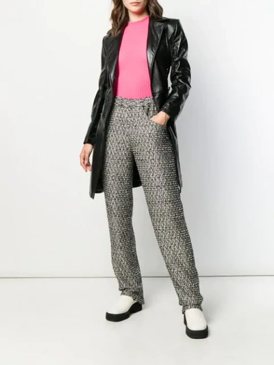 Shop Almaz Straight Tweed Trousers In Grey