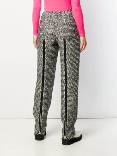 Shop Almaz Straight Tweed Trousers In Grey