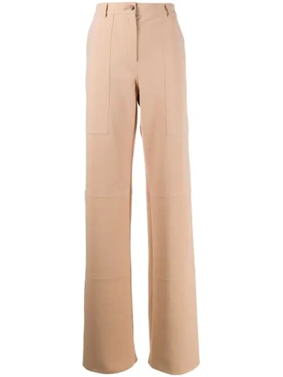 Shop Nina Ricci Long Wide-leg Trousers In Brown