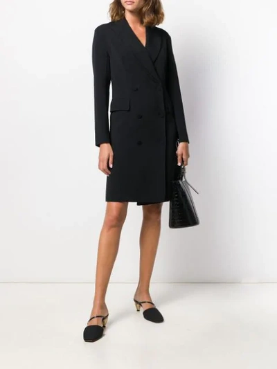 Shop Antonelli Double-breasted Coat-dress In Black