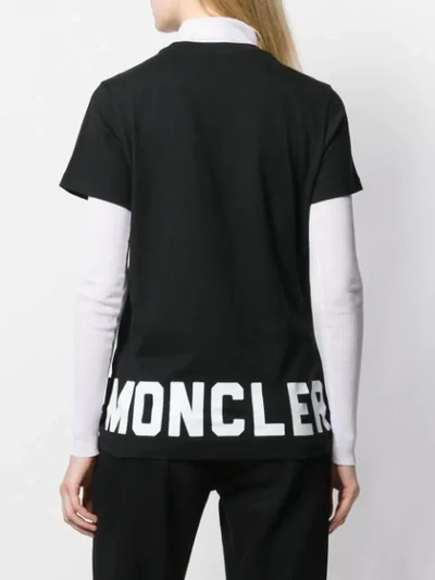 Shop Moncler Logo Print T-shirt In Black