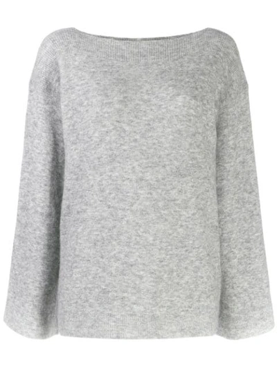 3.1 PHILLIP LIM BELL SLEEVED BOAT NECK SWEATER - 灰色