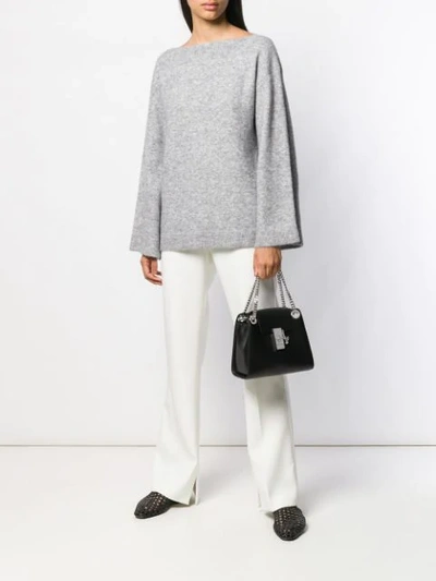 3.1 PHILLIP LIM BELL SLEEVED BOAT NECK SWEATER - 灰色