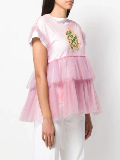 Shop Viktor & Rolf Less Is More Sheer Top In Pink