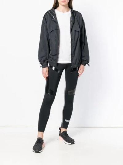 Shop Adidas By Stella Mccartney Hooded Lightweight Jacket - Black