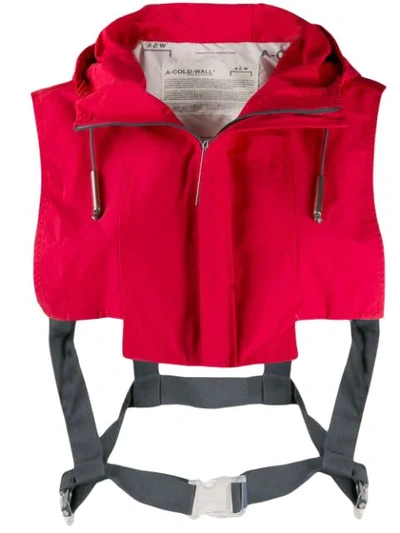 Shop A-cold-wall* Cropped Shoulder Gilet In Red