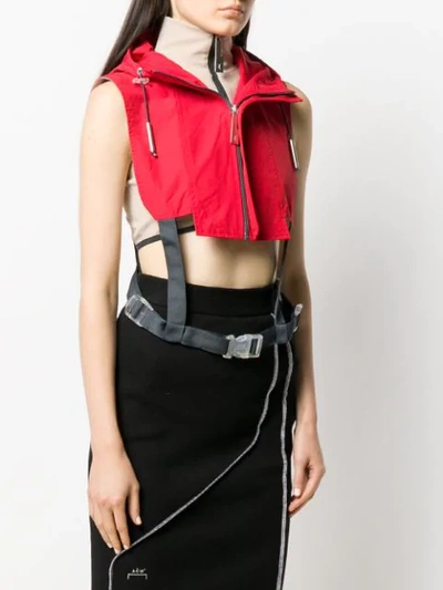 Shop A-cold-wall* Cropped Shoulder Gilet In Red