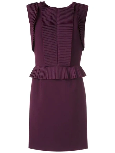 Shop À La Garçonne Pleated Panels Dress In Purple