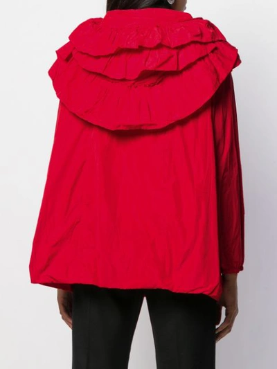 Shop Valentino Ruffled Tied Loose Jacket In 157 Red