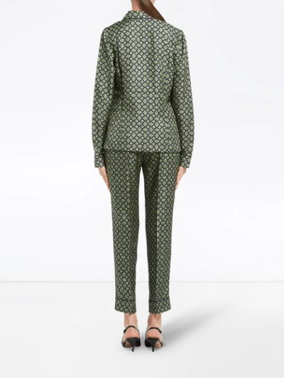 Shop Prada Printed Silk Pajamas - Grey