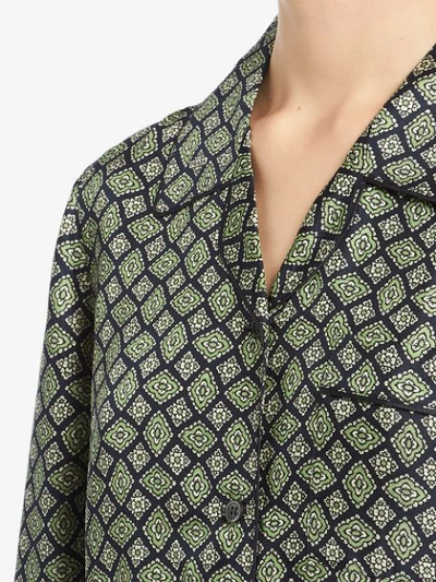 Shop Prada Printed Silk Pajamas - Grey