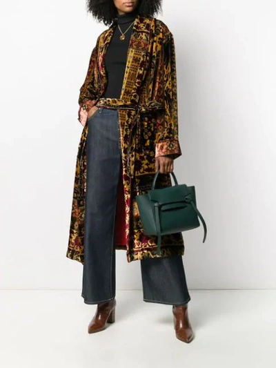 Shop Etro Carpet Pattern Belted Coat In 800 Multicolor