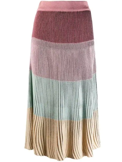 MARCO DE VINCENZO RIBBED SKIRT - 粉色