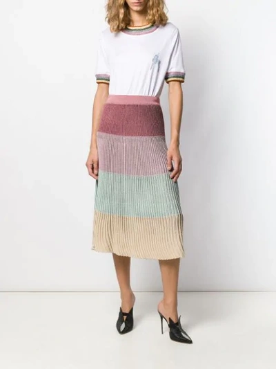 Shop Marco De Vincenzo Ribbed Skirt In Pink