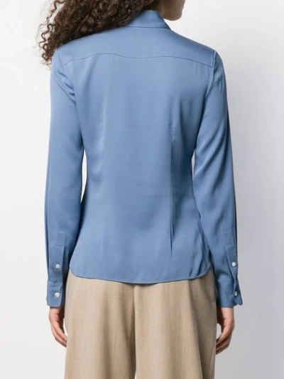 Shop Theory Long Sleeved Fitted Shirt In Blue