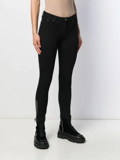 Shop Karl Lagerfeld Zip Inserted Skinny Jeans In D10 Black Solid