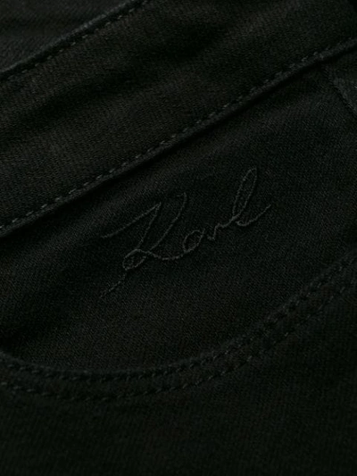 Shop Karl Lagerfeld Zip Inserted Skinny Jeans In D10 Black Solid
