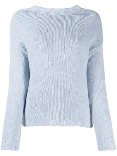 Shop Aragona Crew-neck Cashmere Sweater In Blue