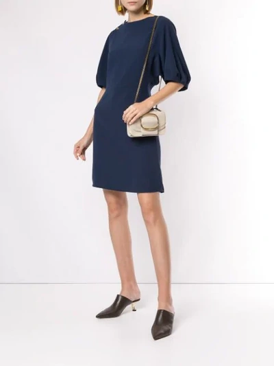 Shop Chloé Button-detail Short Dress In Blue