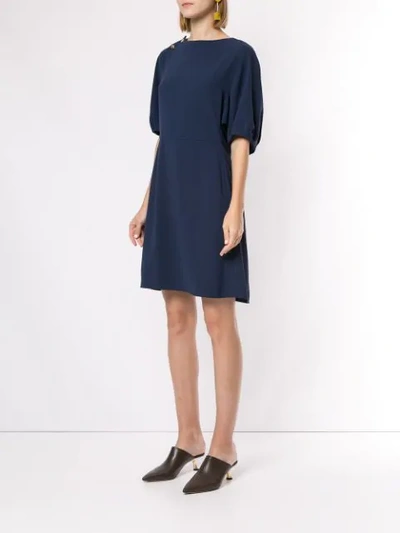 Shop Chloé Button-detail Short Dress In Blue