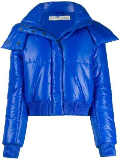 Shop Off-white Arrows Logo Puffer Jacket In Blue