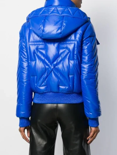 Shop Off-white Arrows Logo Puffer Jacket In Blue