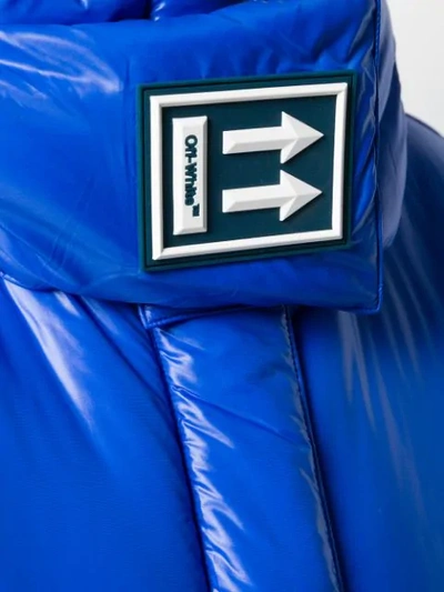 Shop Off-white Arrows Logo Puffer Jacket In Blue