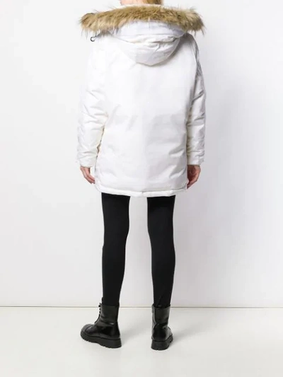 Shop Brumal Hooded Down Coat In White