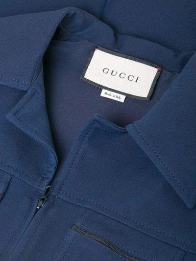 Shop Gucci Gg Short Belted Jumpsuit In Blau