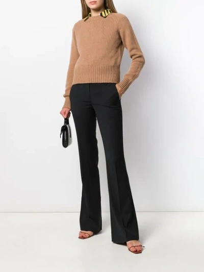 Shop Aragona Round Neck Jumper In Brown